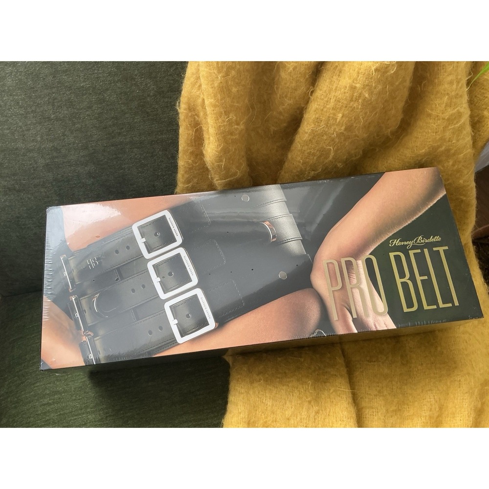 New Leather Honey Birdette fashion Pro Belt Size M/L Black & Gold Bondage